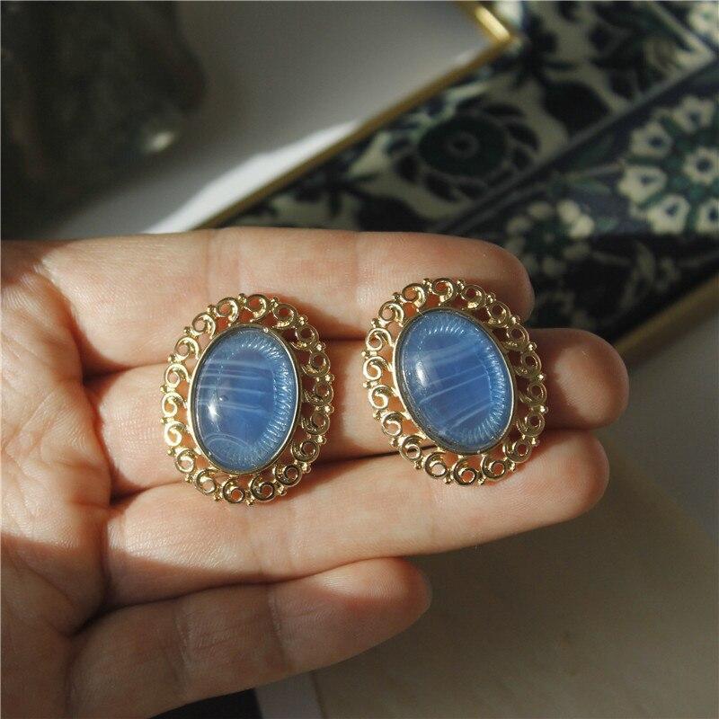 Style Blue Color Modern Fashion Elegant Geometric Dangle Earrings For Women New Luxury Cute Pendants women Jewelry