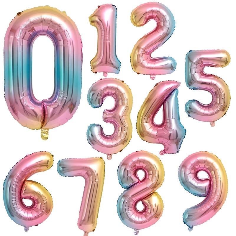 NEW Big Modern 32inch Luxury  Number Foil Helium Balloons For Birthday Party and Celebrations Modern Decoration