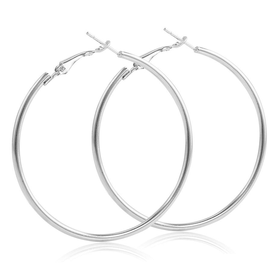 New Elegant Luxury Trendy Punk Big Size Hoop Earrings In Gold And Silver Color For Women