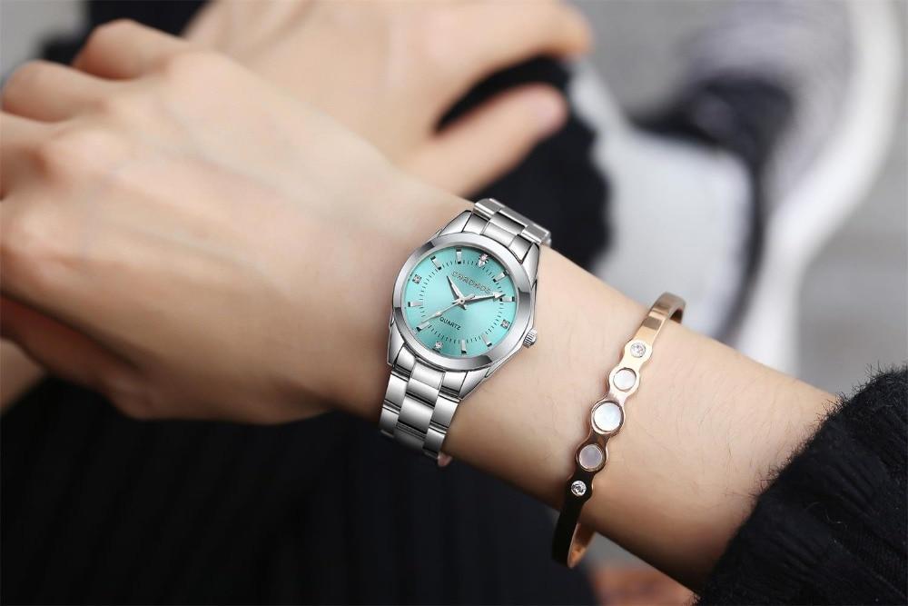 New STEVVEX Women Luxury Rhinestone Stainless Steel Quartz Watches Ladies Business Watch WIth  Japanese Quartz Movement For Women and Girls