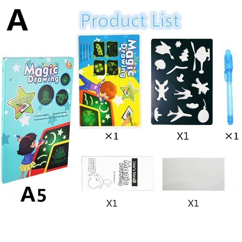 Educational Toy Drawing Board Tablet Graffiti 1pc A4 A3 Led Luminous Magic Raw With Light-fun