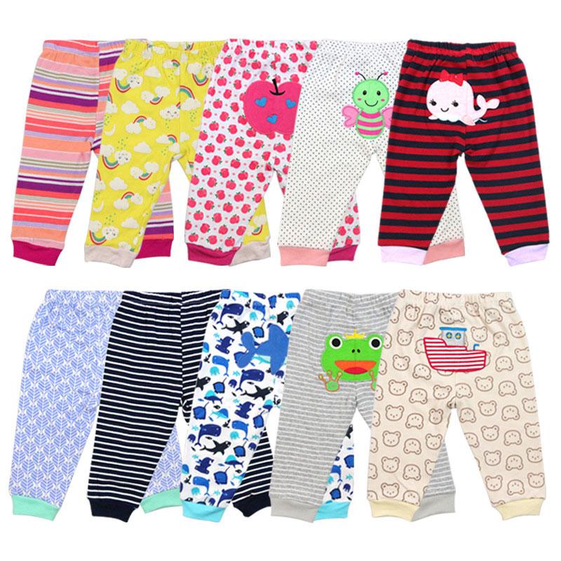 Random 100% Cotton Baby Pants Cartoon Print Newborn Baby Clothes Spring Autumn Toddler Leggings 0-24 Months For Baby Boys and Girls