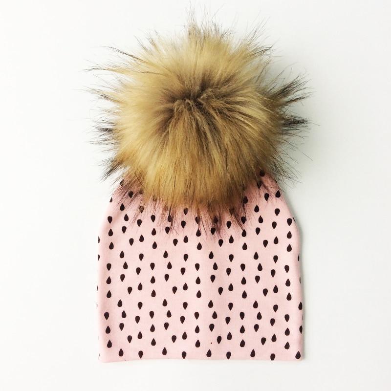 Luxury Modern Baby Hat Cotton Printing Hat With Pompon For Girls Autumn Winter Boys Caps Children Bonnet For Kids