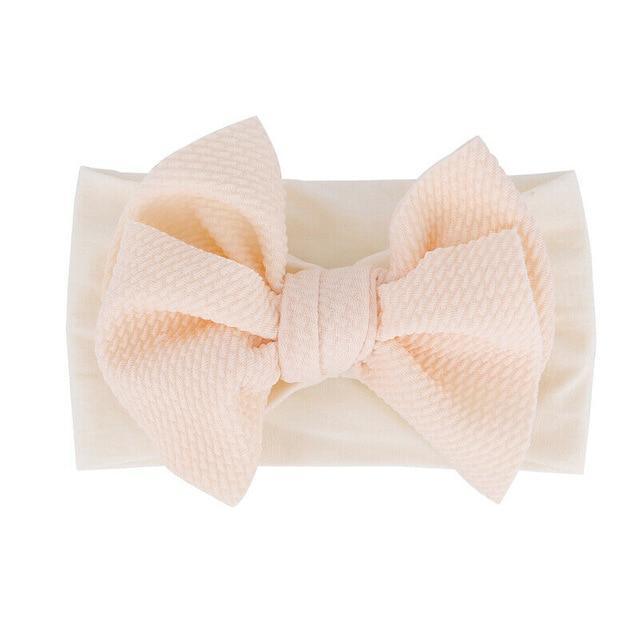 Baby Accessories Infant Baby Girl Cute Bow Headband Newborn Solid Headwear Headdress Nylon Elastic Hair Band Bow For Girls