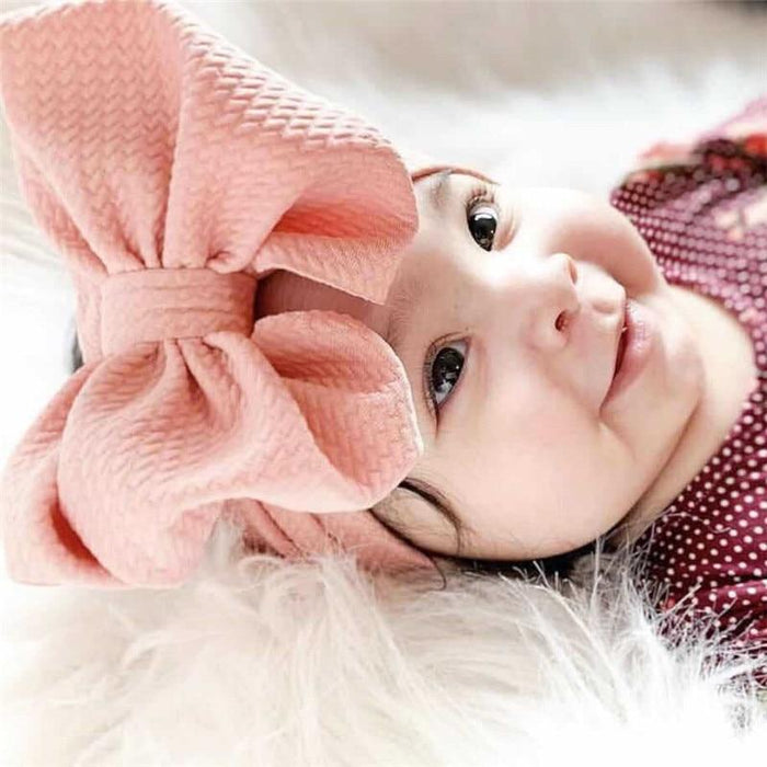 Modern Luxury Adjustable Big Bow Headwrap Baby Headband Top Knot Headbands, Over Sized Bow Hair Turban Newborn Head Band for Girls