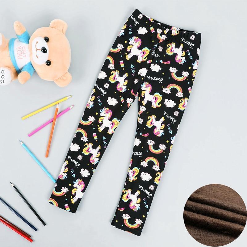 Baby Girls Leggings Thick Warm Dot Pants Kid Girl Leopard Plus Pants Children Vintage Flowers Trousers For Girls Kids