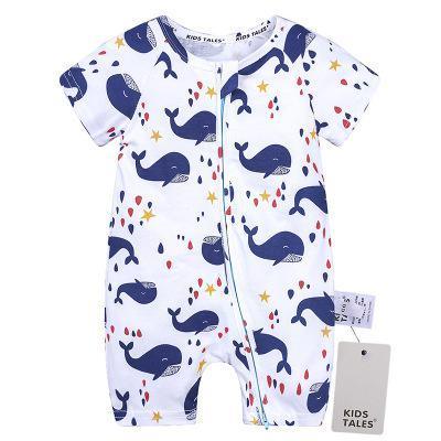 Modern Printed Newborn Baby Short Sleeved Cotton Jumpsuit Infant Cartoon Animal Costumes Clothing For Girls and Boys Kids