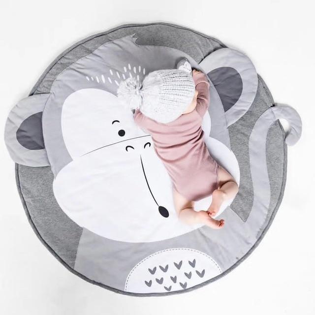 Luxury Mdoern Cartoon Animals Baby Play Mat Foldable Kids Crawling Pad Round Carpet Rug Toys Cotton Children Room Decor Photo Props Carpet For Kids