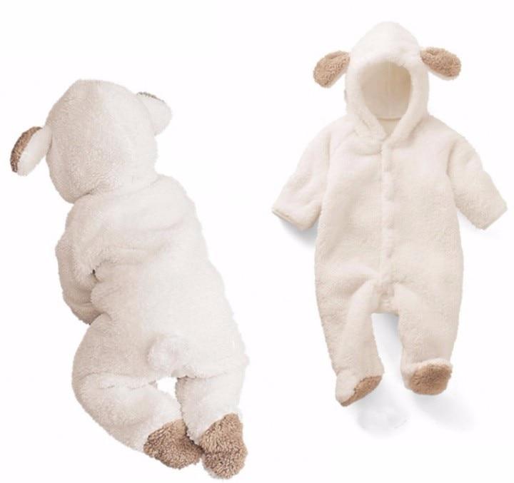 Newborn Winter Bear Baby Animal Coral Fleece Warm Romper Winter Costume Rompers Jumpsuit for Baby Boys/Girls