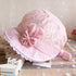 Cute Princess Baby Hat With Bow Solid Color Lace Hollow for Baby Girl Cap Toddler Kids Beach Bucket Hats In Retro Design