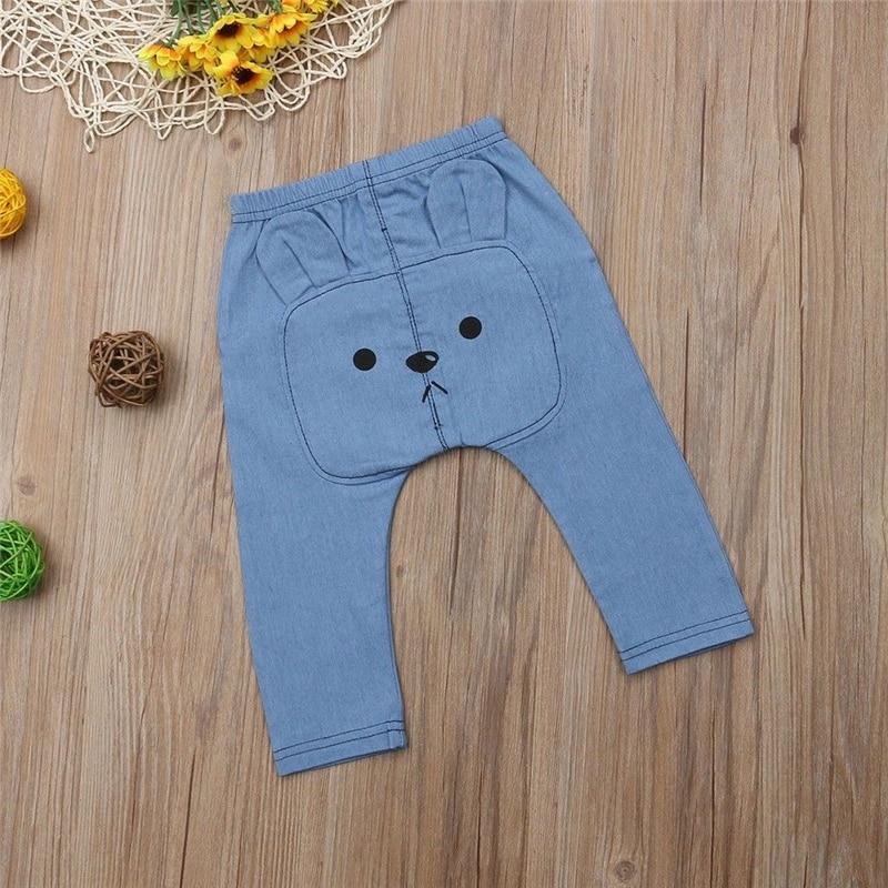 Cute Baby Pants Jeans Fashion Baby Boys Girls Pants Animal Print Long Trousers Bottoms Kids Trousers Children Pant