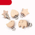 Modern Wood Naural Nipple Chain Accessories BPA Free Cute Modelling Beech Pacifier Clip Small Elephant Heart-shaped Holder for Pacifier