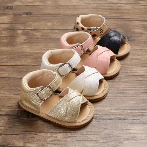 Stylish Summer Baby Kid Boy Girl Sandals Prewalker Newborn Leather Soft Sole Comfortable Crib Shoes