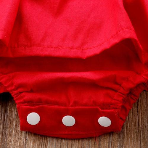 Modern Baby Girl Ruffle Red Lace Romper Party Cotton Dresses with a headband for Newborn And Girls 0-24Months