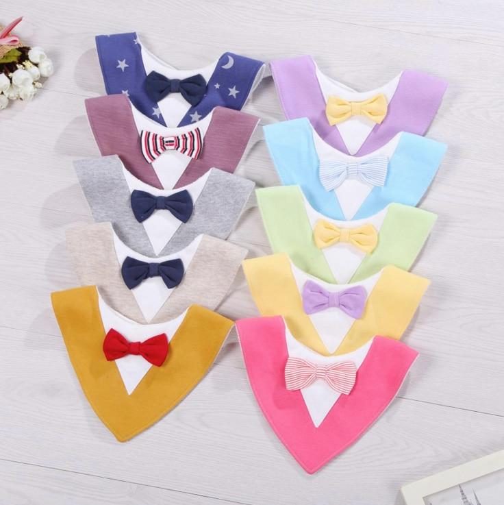 Infant Kids Bibs For Boy/Girls Newborn Feeding Waterproof Toddlers Soft Bow Burp Tie Scarf For Children