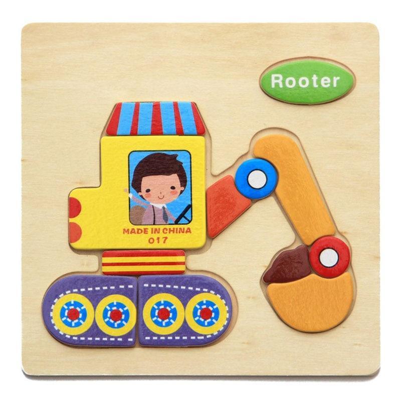 Wooden 3D Stevvex Modern Interesting Baby Learning Puzzles for Children Cartoon Animal Fruit Puzzles Intelligence Kids Children Educational Toy