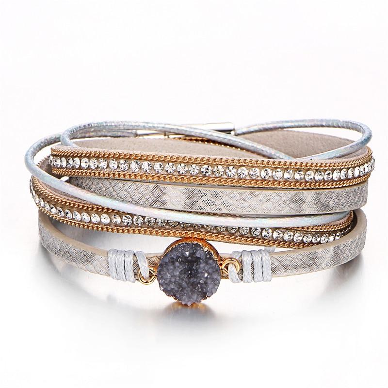 Legendary Amazing New Modern Fashion Pearl Elegant Multi-Layer Leather Handmade Bracelet Bangle Luxury For Woman