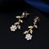 Classic Bridal Jewellery Sets for Women's Dresses Accessories Cubic Flower Necklace Earrings Set Gold Color