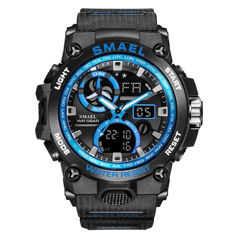 Sport Watch For Men WIth  Dual Time Waterproof 50M Miliatry Watches Chronograph Alarm Army Wristwatch