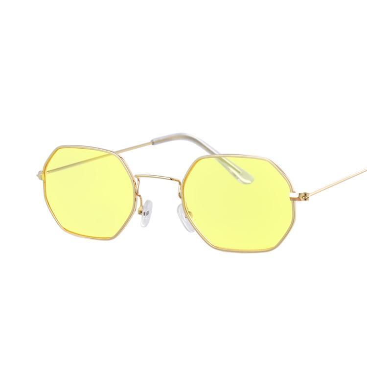 Yellow Women Retro Brand Designer Classic Sunglasses For Ladies Luxury Ladies Mirror Female Oculos de sol