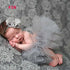 Luxury Modern Elegant Baby Girl Tulle Tutu Skirt and Flower Headband Set Newborn Dress With Big Bow And With Headband