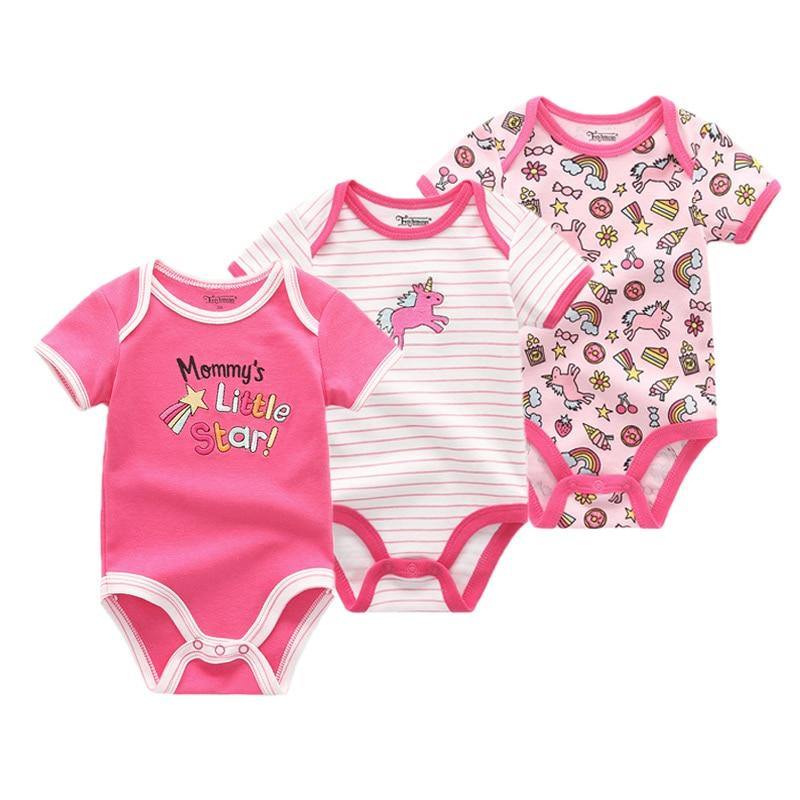 3PCS/Set Modern Fashion Baby Clothes Bodysuits Baby Clothes Unicorn Clothing Unisex 0-12M Baby Bodysuits Romper and Jumpsuit Set For Kids and Baby