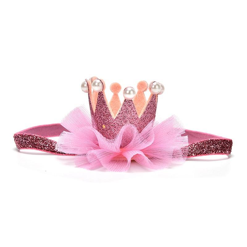 Luxury Modern Crown Headband Gold Princess Crown Photo Props For New Born Baby Girl Birthday