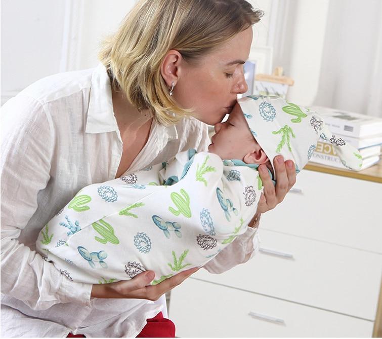 Baby Swaddle Blanket With Cap Swaddle Wrap Swaddling bag  Baby Sleeping Bag