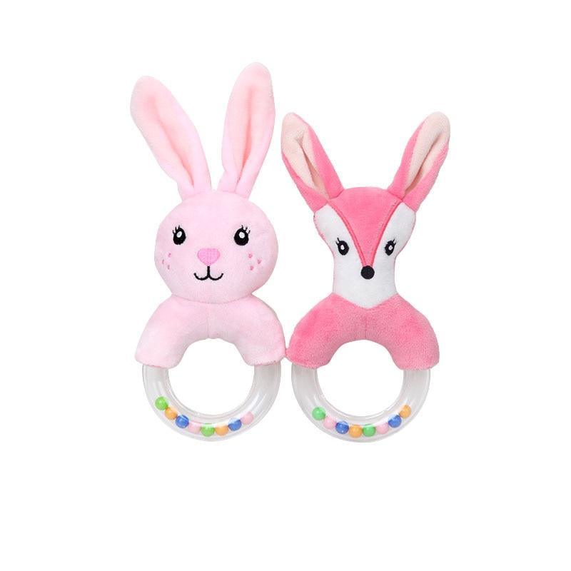 Modern Luxury Baby Rattle Toys Rabbit Plush Baby Cartoon Bed Toys for Newborn Educational Toy Rabbit Bear Hand Bells For Kids and Baby