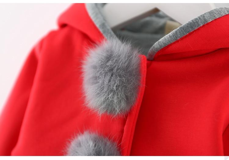 Newborn Girls Coat Autumn Spring Jacket Rabbit long Ear Hoodies Cotton Outerwear Children Clothes