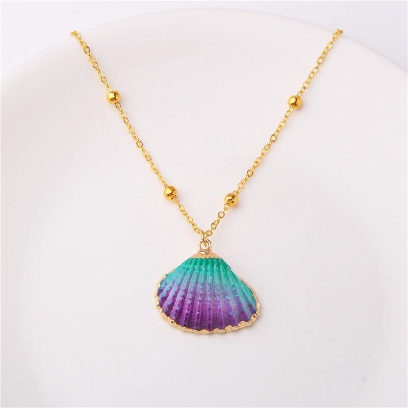 New Boho Conch Shell Amazing Necklace Sea Beach Shell Chain Pendant Elegant Necklace For Women Collier Femme Shell Cowrie Modern Summer Jewelry Bohemian