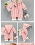 Newborn Infants Baby girls/boys Warm Hooded Jumpsuit Jacket Baby wear Clothing sets For Boys And Girls Winter Coat Jumpsuit in Several Sizes