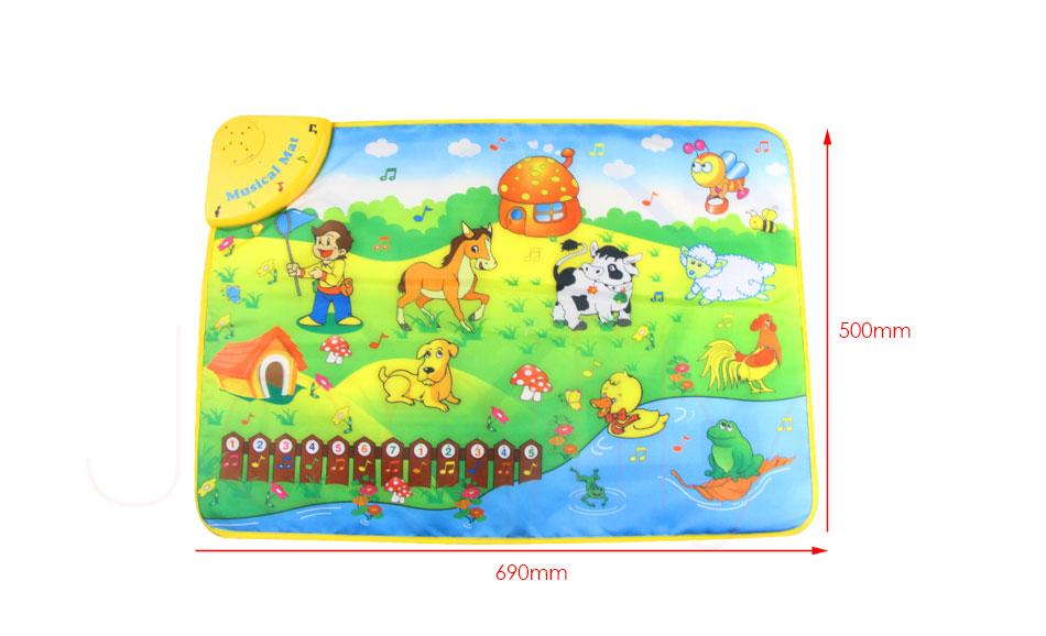 Music Animal Voice Singing Piano Farm Baby Play Gym Mat Baby Game Carpet Baby Toy