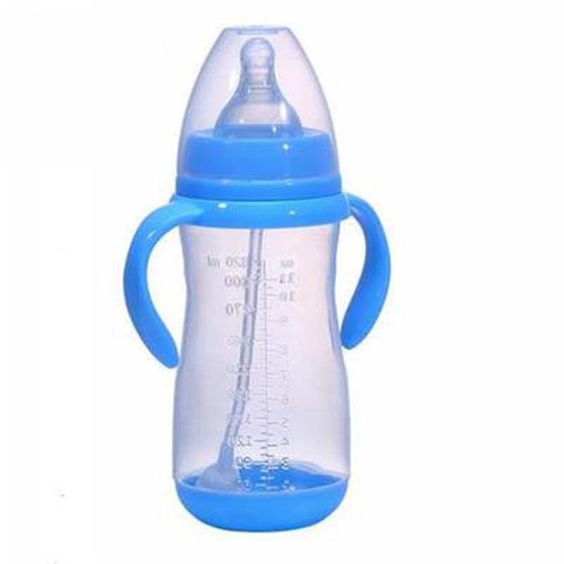 Baby Safe Plastic BPA Free Anti-colic Baby Milk Water Juice Bottle with Straw for Infant Feeding For Kids