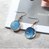 New Modern Fashion Blue Space Universe Elegant Moon Star Luxury Earrings For Women Perfect Gold Color Universe Planet Circle Asymmetry Trendy Long Earrings