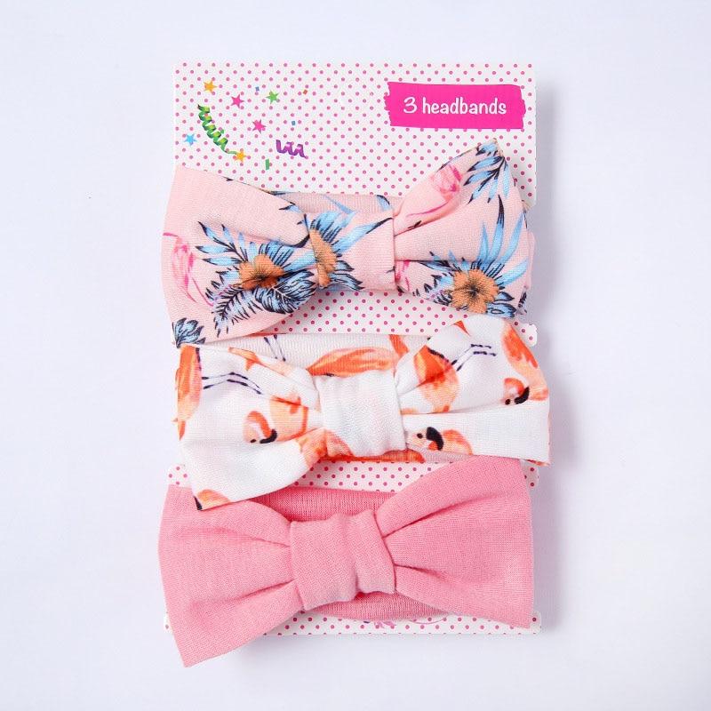 Summer Cute Floral Bows Baby Girl Headbands Elastic Bowknot Newborn Hair Band Turban Set Hair Accessories Bow Set For Kids