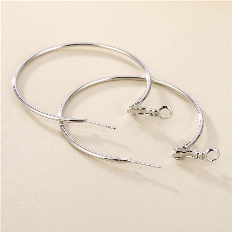 Big Circle Gold and Silver Luxury Woman 40mm 60mm 70mm 80mm Exaggerate Big Smooth Circle Hoop Earrings In Elegant Style