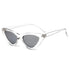 Elegant Cute Retro Cat Eye Sunglasses For  Women With Small Black White Triangle Vintage Ladies Sunglasses and UV400 Protection