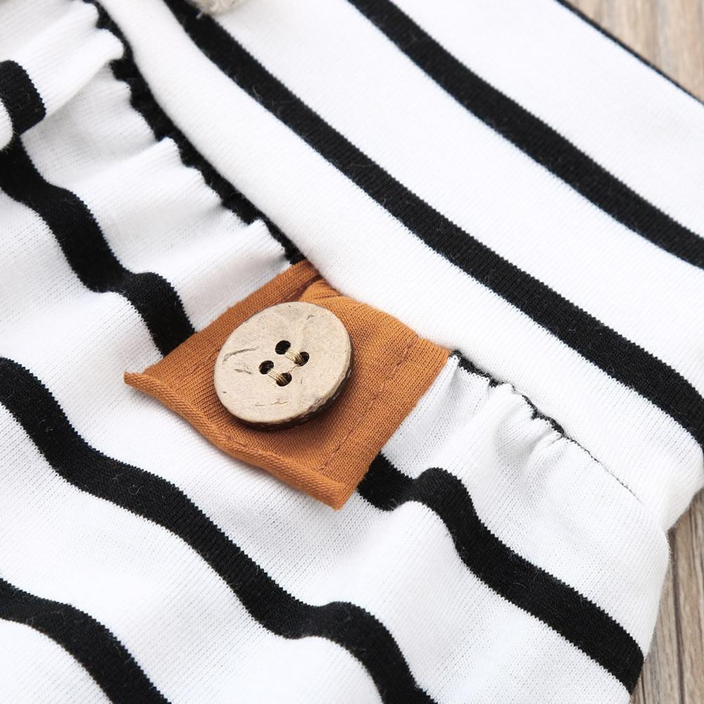 Modern Babz Pajamas Winter Baby Boy / Girl Clothing Feather T shirt Tops Striped Pants Outfit For Kids