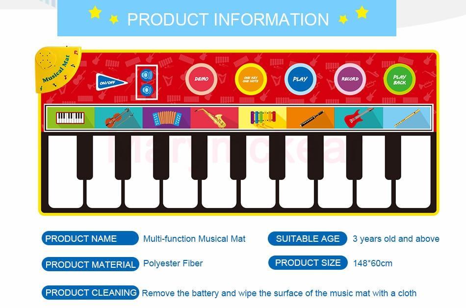 Children Musical Toys Crawling Piano Carpet Educational Toy Kids Baby Touch Play Game Mats Gift For Kids