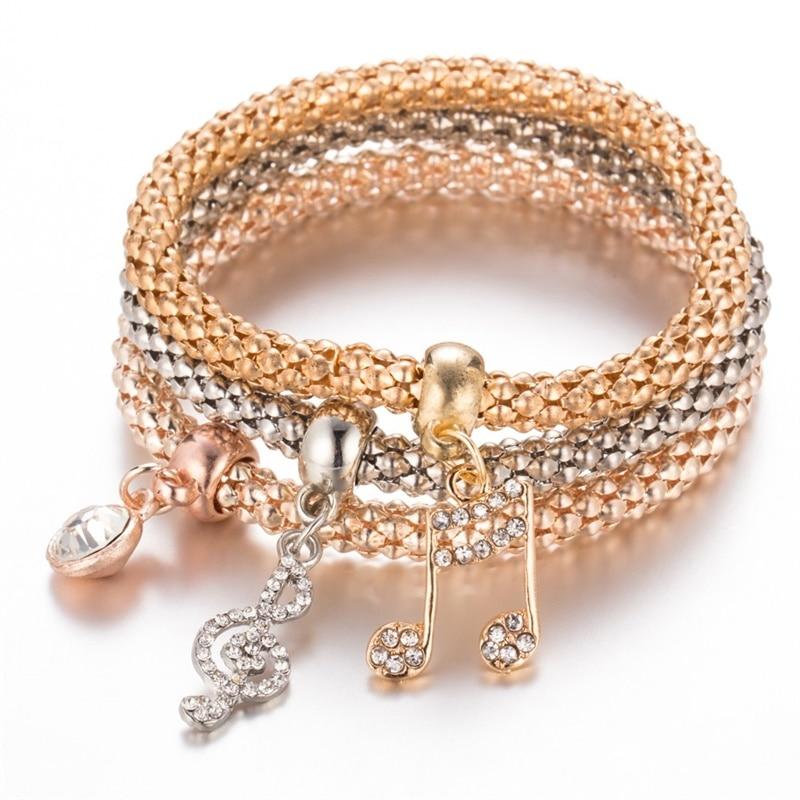 Owl Crystal Heart Bracelet & Bracelet Gold/Silverized Elephant Anchor Pendant Female Rhinestone Bracelet gift