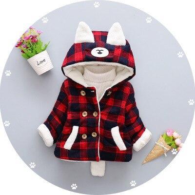 Luxury Newborn Children Plus Cute Hooded Cotton Jacket  Infant Clothing for Baby Girls In Elegant Colorful Design  For Winter