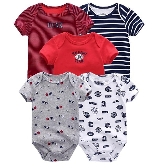 5 PC Baby Summer High Quality Striped Rompers Jumpsuit For Boy & Girls Comfortable Clothes