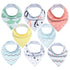 8PCS/SET Comfortable Colorful 100% Organic Cotton Adjustable Snaps Bandana Saliva Bibs For Baby Boys & Girls Kids