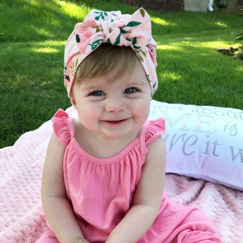 Cute Print baby Turban Caps For Infant Newborn Kids Stylish Cotton Flower Printed Cap for Toddlers In Elegant Modern Design