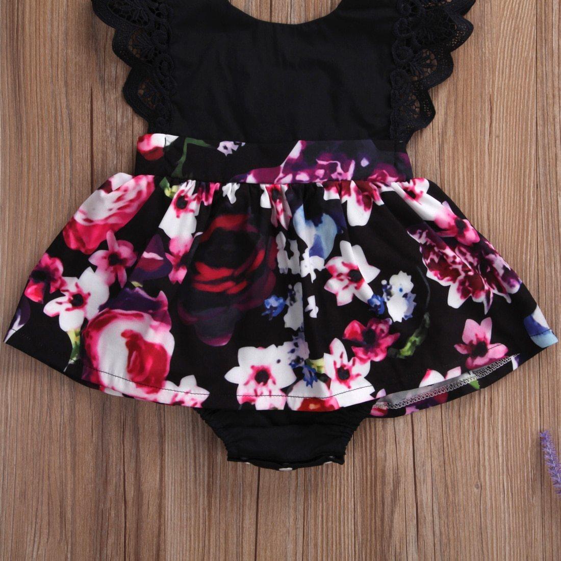 Luxury New Trend Newborn Baby Infant Girl Romper Tutu Dress Headband Floral Outfits Party Dress In Flowers Interesting Design With Bow