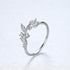 925 Sterling Silver Handmade Olive Leaf Rings for Women Exquisite CZ Stone Adjustable Open Ring Silver  Luxury Jewelry