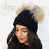 Fashion Parent-child Caps Cute Infant Baby Pom Pom Cap Winter Double Fur Ball Hat Baby Mom Warm Knitted Hat