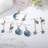 New Modern Fashion Blue Space Universe Elegant Moon Star Luxury Earrings For Women Perfect Gold Color Universe Planet Circle Asymmetry Trendy Long Earrings