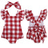 Modern New Newborn Kids Baby Girls Plaid Ruflles Romper Jumpsuit Clothes Outfit Set For Girls